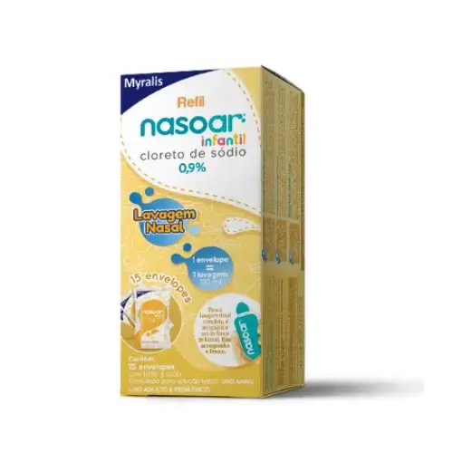 nasoar infantil refil solucao para lavagem nasal c15 env