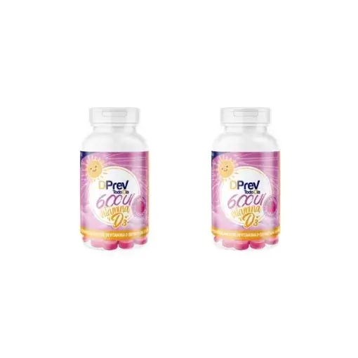 Imagem de Kit Vitamina D  Colecalciferol DPrev Todo Dia 600UI Sabor Framboesa com 30 Gomas c/ 2 un.