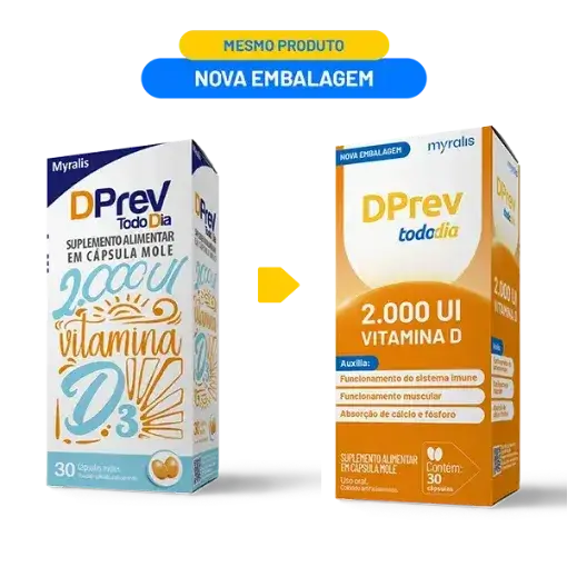 Vitamina D Colecalciferol DPrev Todo Dia  2000Ui C/30 Caps