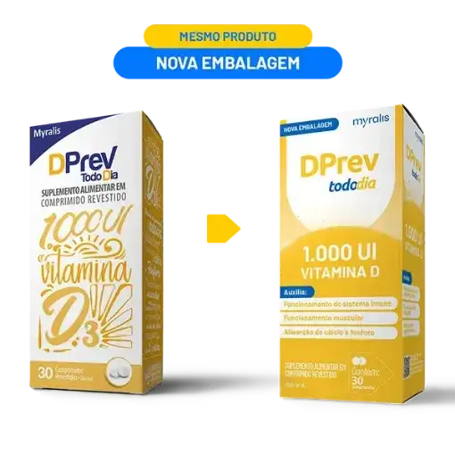 Vitamina D Colecalciferol 1.000UI c/30 cpr. DPrev Todo Dia