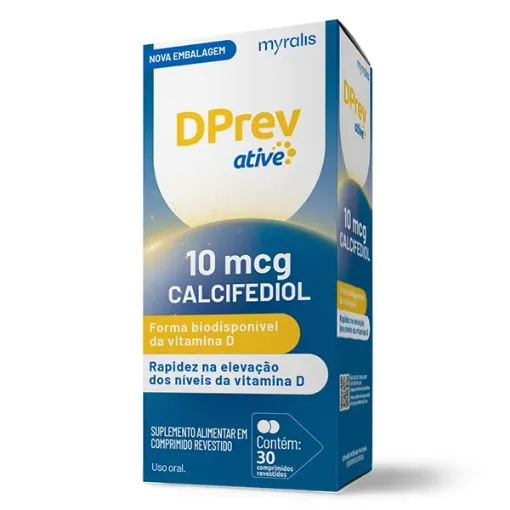 Imagem de Vitamina D Calcifediol DPrev Ative 10 mcg c/ 30 Cpr