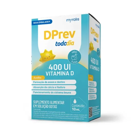 Vitamina D Colecalciferol DPrev Todo Dia Solucao Oral Gotas Frutas 400Ui 10Ml