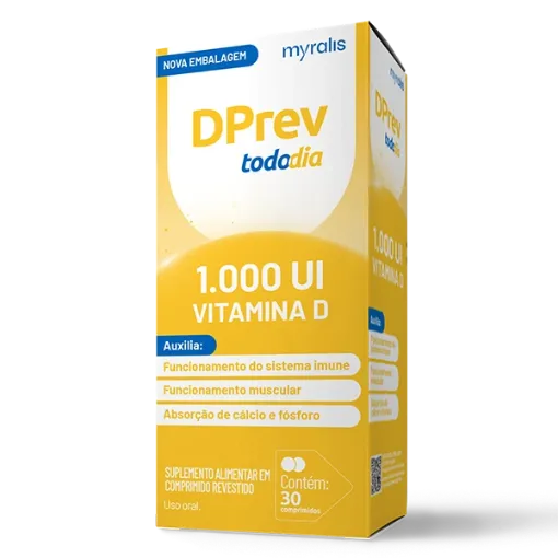 Vitamina D Colecalciferol 1.000UI c/30 cpr. DPrev Todo Dia