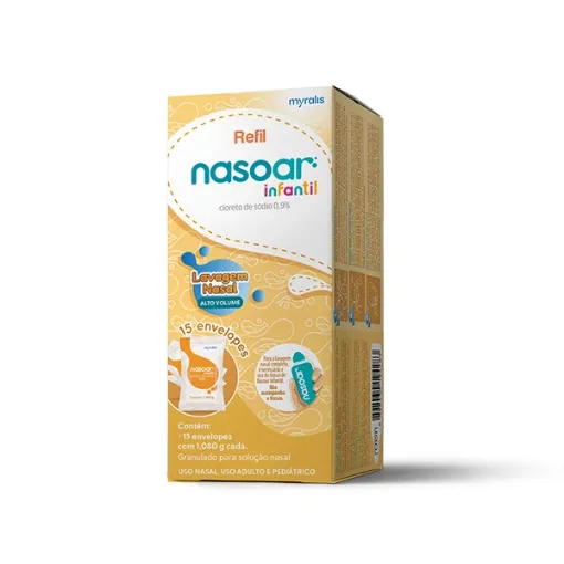 nasoar infantil refil solucao para lavagem nasal c15 env