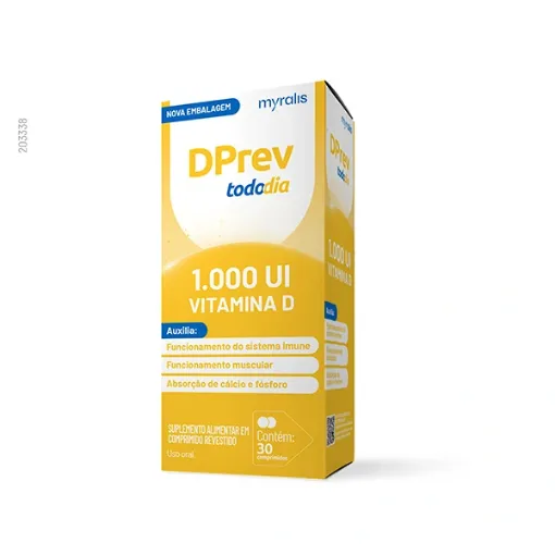 Vitamina D Colecalciferol 1.000UI c/30 cpr. DPrev Todo Dia