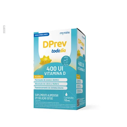 Vitamina D Colecalciferol DPrev Todo Dia Solucao Oral Gotas Frutas 400Ui 10Ml 